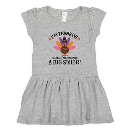 

Inktastic Big Sister Thanksgiving Announcement Gift Toddler Girl Dress