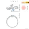thumbnail image 5 of ANGARA Natural Aquamarine and Diamond Bypass Ring with Leaf Motif in 14K White Gold for Women (Size-6x4mm) | March Birthstone, Birthday, Anniversary, Jewelry Gift for Women | Natural Aquamarine Ring, 5 of 9