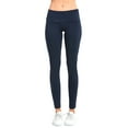 thumbnail image 3 of "Women's Cotton Stretch Ankle Length Slim Fold-Over Tight Leggings // Solid (Navy), Size: S", 3 of 4