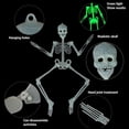 thumbnail image 3 of Skeleton Halloween Decoration Decor Posable - Luminous Noctilucent Life Size Plastic Skeleton, Outdoor Crazy Scary Hanging Props, 3 of 9