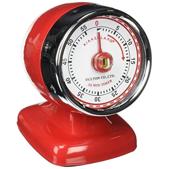 kikkerland vintage streamline kitchen timer, red
