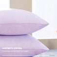 thumbnail image 3 of Deconovo Fundas de cojines decorativas - Juego of 4 Soft Linen Cushion Covers, Machine Washable Pillowcases for Sofa, Pastel Purple, 24x24 Inch, 3 of 7