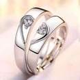 thumbnail image 1 of Anillo de pareja Anillo simple coreano Anillo de diamante de simulación Anillo clásico de circón abierto Anillo de pareja, 1 of 6
