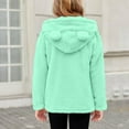 thumbnail image 4 of UQJfacai Girls Fleece Jacket Kids Bear Ear Hooded Sherpa Jacket Zip Up Hoodie Boys Winter Warm Coat with Pockets Fall Clothes 5-15 Years, 4 of 8