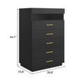 thumbnail image 2 of Black 5 Drawers Dresser with LED Lights, Floating Tall Dresser with 5 Large Drawers & Open Storage Space & Pull Out Tray, for Bedroom Living Room, 2 of 8