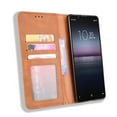 thumbnail image 4 of Compatible with Sony Xperia 1 II Case Magnetic Closure Vintage Pattern PU Leather Wallet Cover with Card Slots-Brown, 4 of 5