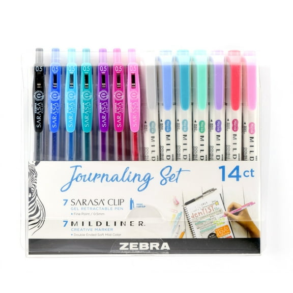 Zebra Journaling Set Mildliner HL & Sarasa Clip Assorted 14pk