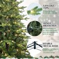 thumbnail image 6 of 7.5ft PE/PVC Hybrid Automatic Christmas Tree - Steel Wire Support Easy-Open Holiday Decor with warm white light, 6 of 8