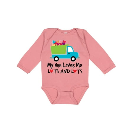 

Inktastic My Nan Loves Me Lots Gift Baby Boy or Baby Girl Long Sleeve Bodysuit