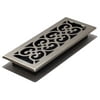 Decor Grates 4" x 12" Scroll Design Brushed Nickel Finish Steel Plated Floor Register
