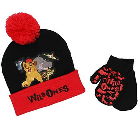 The Lion Guard Toddler Beanie Hat and Mittens Set (One Size, Wild Ones Red)