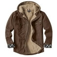 thumbnail image 5 of HOOMEUMY Mens Fleece Lined Jacket Long Sleeve Clothes Fashion 2025 Trendy Classic Solid Coat Crew Neck Jacket Thicken Design Casual Workout Brown XL, 5 of 9