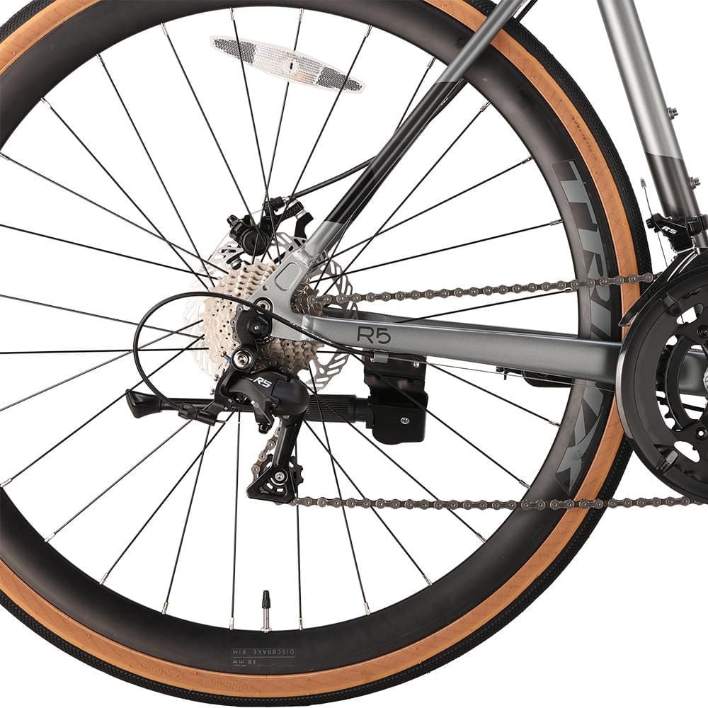 TRINX SKY 700C Road Bike for Men and Women, 18 Speed Hybrid Bike for Adults - Grey, 700C/Adult