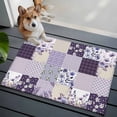 thumbnail image 3 of Rectangle Area Rugs 2 x 3 Ft, Spring Floral Non-Slip Residential Carpet, Dark Purple Flowers Patchwork Grid Bohemia Indoor Crawling Mats Runner Rugs for Living Room/Dining Room/Bedroom, 3 of 8