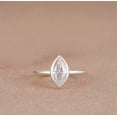 thumbnail image 3 of Cora Jewellery 2CT Bezel Set Marquise Moissanite Engagement Ring For Women, 18K White Gold, 3 of 6