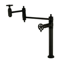 Kingston Brass KS3700CG Fuller Deck Mount Pot Filler Faucet, Matte Black