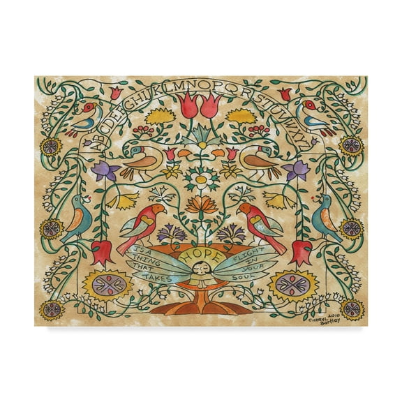 Trademark Fine Art 'Hope And Birds' Canvas Art by Cheryl Bartley