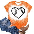 thumbnail image 5 of DeHolifer Womens Tops Short Sleeve Crewneck Baseball Graphic Printed Casual Tee T Shirt Summer Fashion Blouse Orange S, 5 of 5