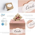 thumbnail image 2 of Rose Gold Card Box with Foil Satin Ribbon & Cards Label. A Large Card Holder Gift Box Size 10"x10"x10", 2 of 6