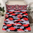 thumbnail image 2 of jejeloiu Camo Hunter Twin Sheet Sets,Red Gray Camouflage Bedding For Teens Boys 3-Piece, 2 of 7