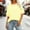 Yellow, variant on Women's Spring Summer Clothing Plus Size T Shirts Loose Round Neck Short Sleeve Shirts Fashion Patchwork Color Base Layer Blouses Pullover