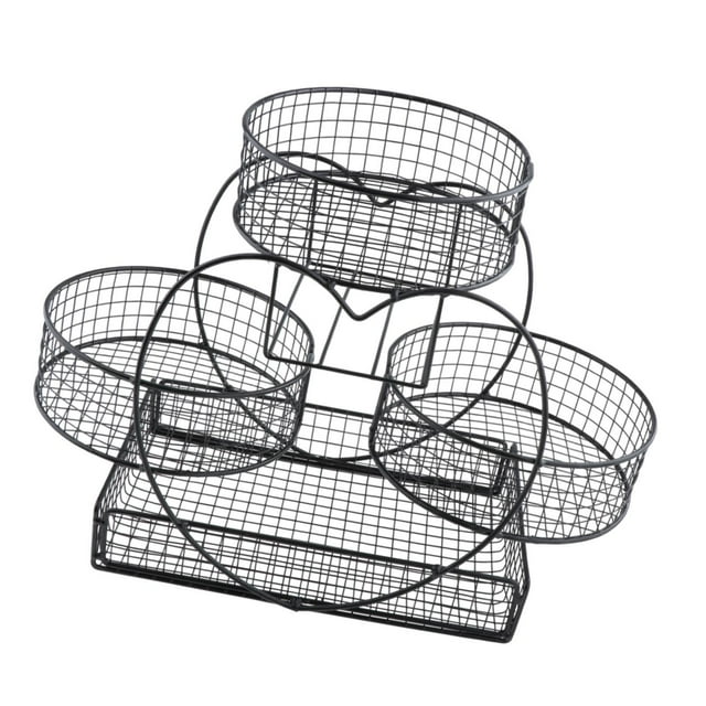 Cesta de frutas, encimera, cuenco para verduras, gran capacidad, multiusos, estante para encimera de cocina, soporte para cuenco de frutas para mesa Negro