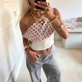 thumbnail image 5 of Women Off Shoulder Tops Sleeveless Shirts Y2K Going Out Crop Tank Top White S, 5 of 9
