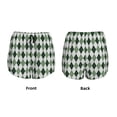 thumbnail image 3 of Gukieu grey and green argyle Print Women's Sports Shorts with Drawstring Elastic Waistband for Running, Yoga, Fitness-Large, 3 of 7