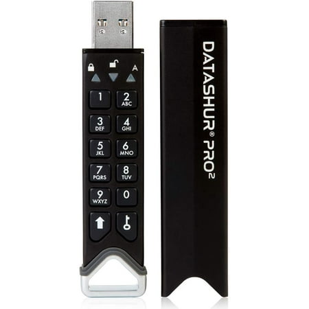 iStorage datAshur PRO2 - Clé USB cryptée sécurisée (16 Go), noir  (IS-FL-DP2-256-16)