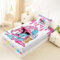 thumbnail image 4 of Erosebridal Pink & Blue Dripping Baseball Helmet Sundae Graphic Twin Sheet Sets 3pcs, Dessert Graphic Bedding for Girls Kids,Microfiber Bedroom Decor, 4 of 5