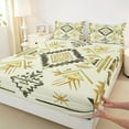 thumbnail image 3 of Homewish Western Aztec Twin Sheet Sets, Triangle Stripes Abstract Twin Fitted Sheet, Rustic Farmhouse Flat Sheet, Breathable Home Decor, 3 Pieces, 3 of 7