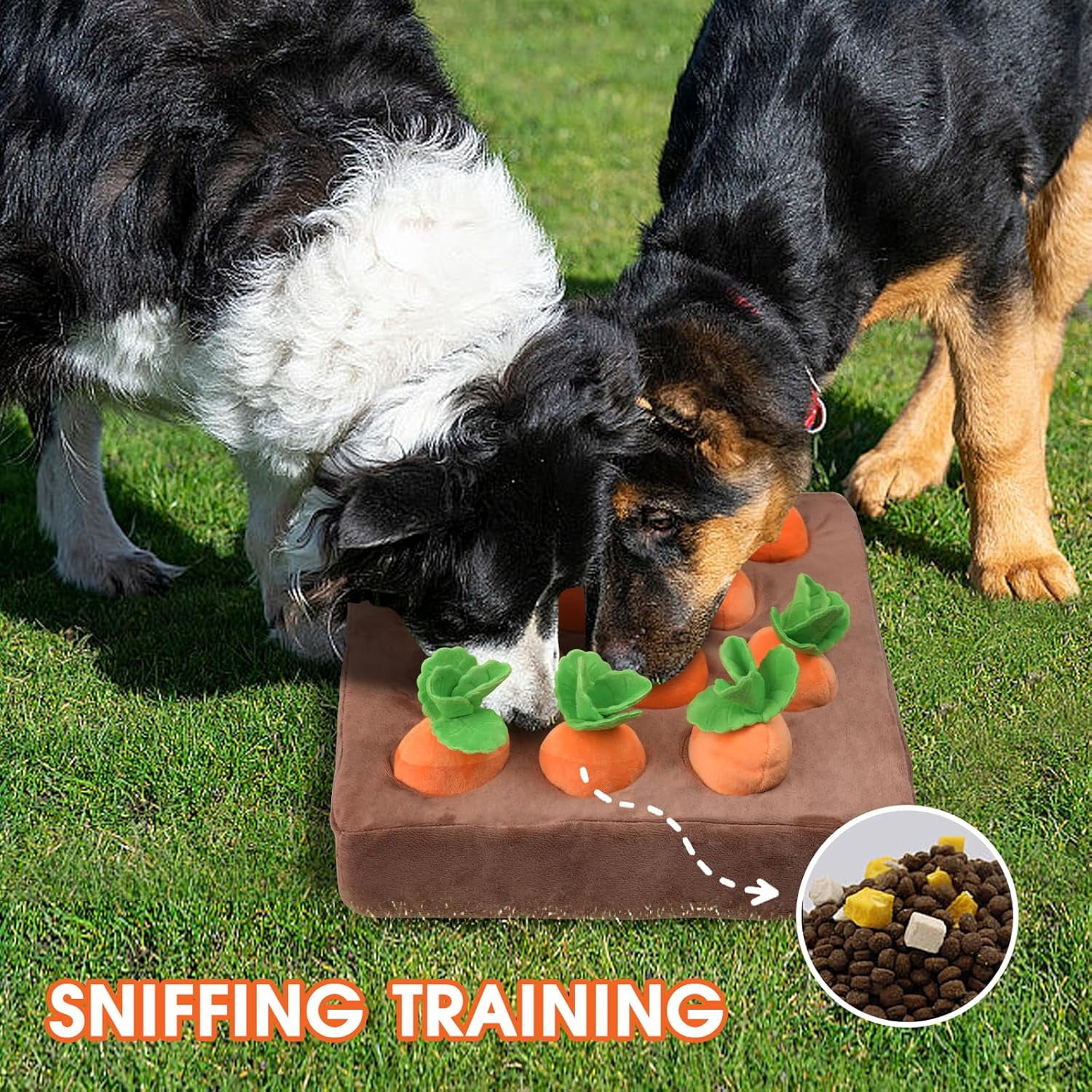 Dog Puzzle Toys, 13''x13'' Interactive Squeaky Carrot Dog Toys for Small Medium Dogs, 12 Pcs