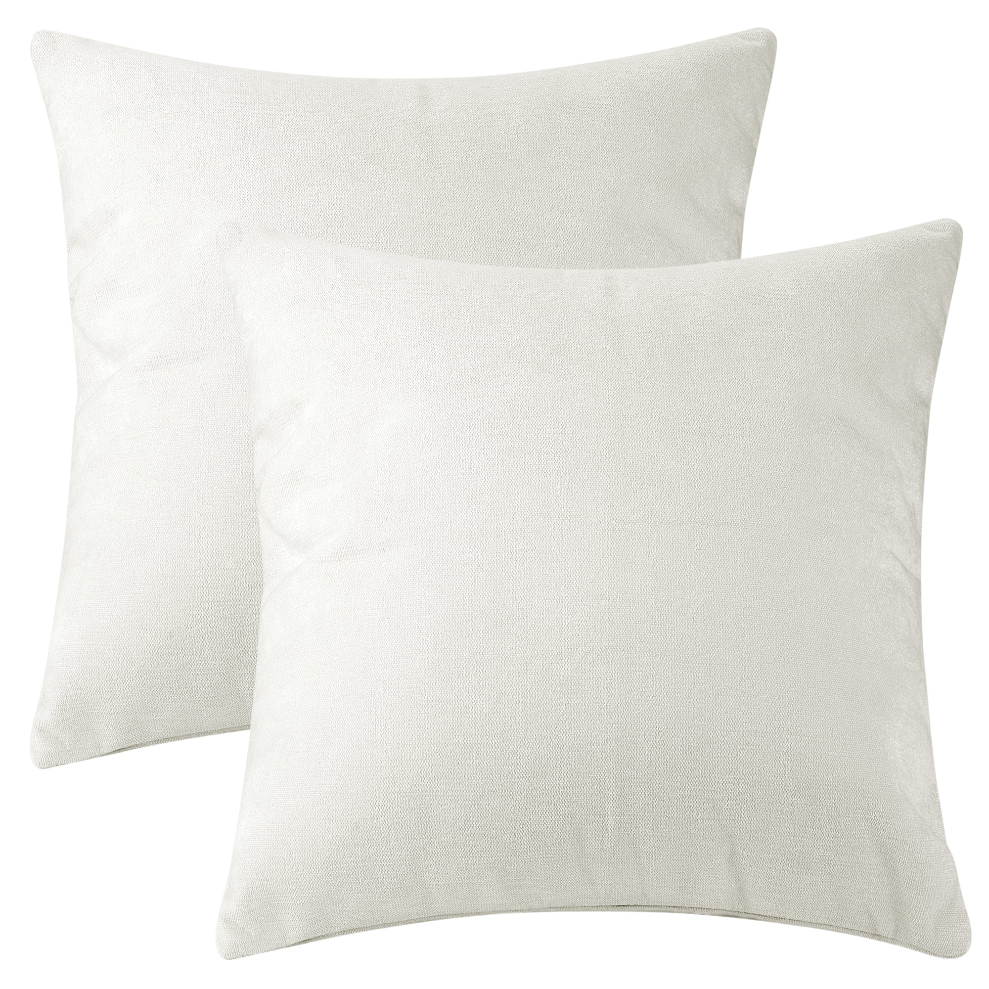 REGALWOVEN Uxcell Pack of 2 Chenille Throw Pillow Covers, Modern Solid Cushion Covers for Couch Sofa Home Beige 18" x 18"
