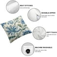 thumbnail image 4 of PIKWEEK Chinoiserie Pillow Cover Pack of 2 Boho Blue Yellow Floral Print Decorative Outdoor Throw Pillow Covers Flower Pillowcase Square Cushion Cover for Bedroom Sofa Couch Home Decor, 4 of 6