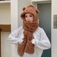 thumbnail image 3 of Hooded Scarf with Fleece Lining, Winter Scarf for Women, 3 of 8