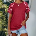 thumbnail image 2 of zttd women camouflage print crew neck short sleeve colorblock t shirt top, 2 of 4