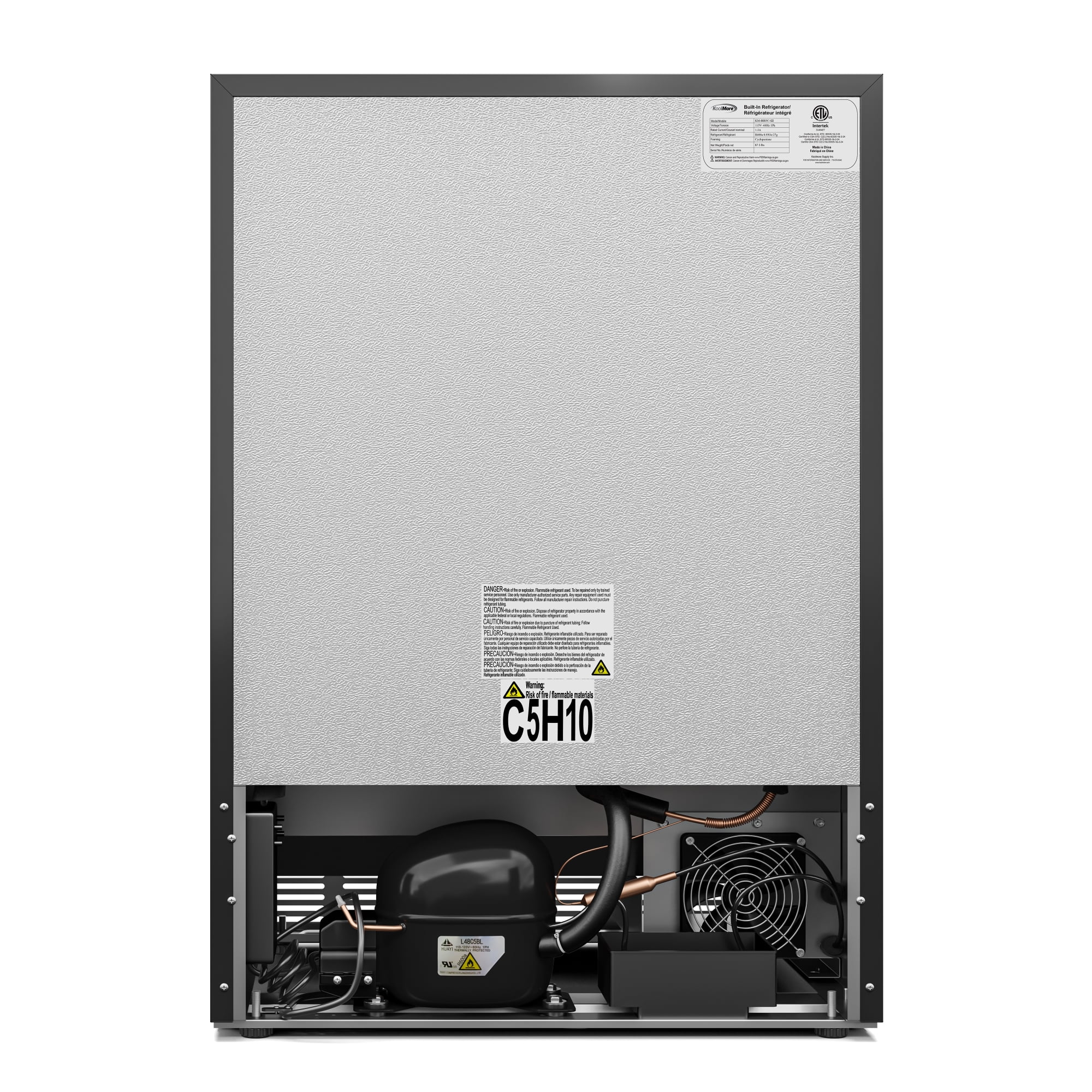 KoolMore 23.4 in. Stainless Steel, Glass-Door Built-In Refrigerator and Beverage Cooler, 5 Cu. ft.