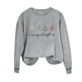 thumbnail image 5 of Craaazy Women's Round Neck Merry Christmas Printed Long Sleeve Tops Gifts, 5 of 8