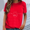 thumbnail image 2 of WEAIXIMIUNG T-Shirt à Manches Courtes Imprimé Mode Printemps et Été Col Rond Ample pour la Saint-Valentin, 2 of 4