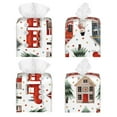 thumbnail image 2 of Gukieu Christmas Houses Print Leather Tissue Box, PVC Waterproof Velcro Opening and Closing Square Tissue Box Holder, Suitable for Home and Office Decoration, 2 of 7