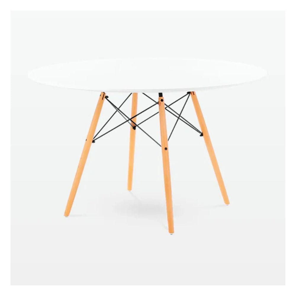 Table Eiffel Heavenly Collection - Base naturelle (39") avec deux chaises en bois blanc