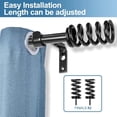 thumbnail image 4 of Urbanest Adjustable Single Curtain Rod Set Coil Finials – 3/4-Inch Diameter, With Black Rod, 84–120 Inches, 4 of 6