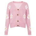 thumbnail image 5 of Baberdicy Cardigan Sweater Women's Sweater 2023 Fall Long Sleeve Casual Print Jumper Knitted Cardigan Loose Preppy Sweater Cardigan Women's Cardigans Pink, 5 of 6