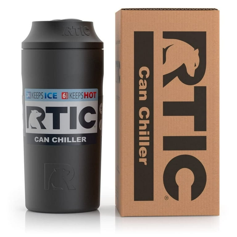 RTIC Can Cooler with Splash Proof Lid, 12oz, Graphite, Double Wall Vacuum  Insulated, Stainless Steel, Sweat Proof 