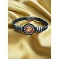 thumbnail image 3 of Marine Corps Black Braided Leather Bracelet, Eagle Globe Anchor (EGA) or Marine Seal Symbol, Officially Licensed, 3 of 7