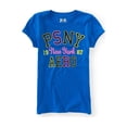 thumbnail image 1 of Aeropostale Girls PSNY Glitter Graphic T-Shirt, Azul, M (10), 1 of 1