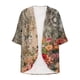 thumbnail image 4 of Cárdigan para mujer, chaquetas estampadas de moda, primavera y verano, chaquetas estampadas de manga 3/4, abrigos para mujer, 4 of 5