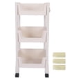 thumbnail image 2 of Utility Rolling Cart, Movable Storage Organizer Mobile Utility Cart On Wheels Plastic Rolling Utility Cart Storage Trolley for Office Living Room Kitchen, 2 of 7