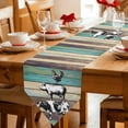 thumbnail image 2 of Table Runners 72 Inches Long, Farmhouse Animals Cotton Linen Kitchen Dining Coffee Table Runner for Party Home Decor, Vintage Wood Country Cow Pig Chicken Tabletop Dresser Scarves Runner 18x72 Inch, 2 of 9