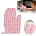 thumbnail image 3 of 2-Pack Small Heat-Resistant Oven Mitts, Non-Slip Grip for Taking Hot Dishes, Machine Washable for Family Kitchen, Pink, By Preplabs, 3 of 5